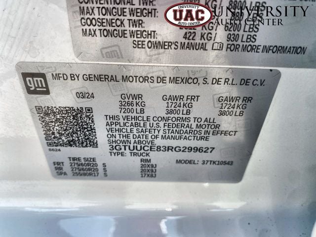2024 GMC Sierra 1500 4WD Crew Cab Short Box Elevation with 3SB